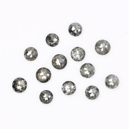 3.0 MM | Salt And Pepper Diamond | Round Rose Cut Diamond | Natural Loose Diamond For Earring Pair & Wedding Ring Necklace Gift For Wife