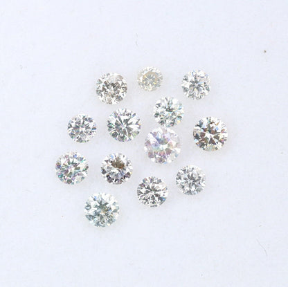 Natural Loose Round Brilliant Cut Diamond | Ideal for Eternity Rings | Conflict-Free Salt and Pepper Diamonds | Genuine Natural Diamonds