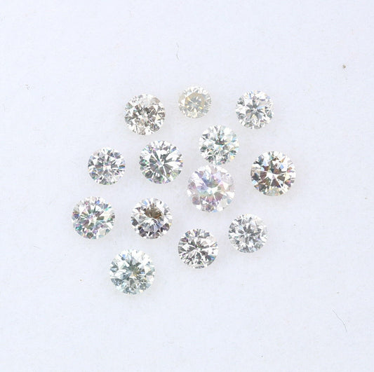 Natural Loose Round Brilliant Cut Diamond | Ideal for Eternity Rings | Conflict-Free Salt and Pepper Diamonds | Genuine Natural Diamonds