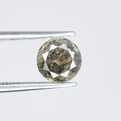0.95 CT Loose Round Brilliant Cut Salt and Pepper Galaxy Diamond | Perfect for Proposal Rings and Custom Gold Jewelry