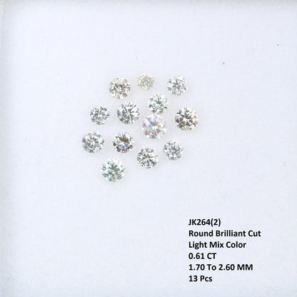 Natural Loose Round Brilliant Cut Diamond | Ideal for Eternity Rings | Conflict-Free Salt and Pepper Diamonds | Genuine Natural Diamonds