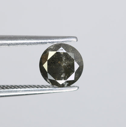 0.95 CT Loose Round Brilliant Cut Salt and Pepper Galaxy Diamond | Perfect for Engagement and Proposal Rings | Custom Gold Jewelry
