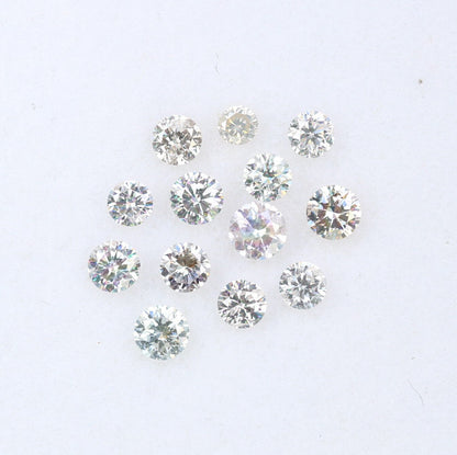 Natural Loose Round Brilliant Cut Diamond | Ideal for Eternity Rings | Conflict-Free Salt and Pepper Diamonds | Genuine Natural Diamonds