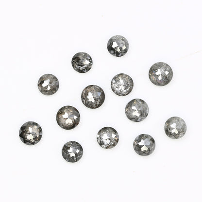 3.0 MM | Salt And Pepper Diamond | Round Rose Cut Diamond | Natural Loose Diamond For Earring Pair & Wedding Ring Necklace Gift For Wife