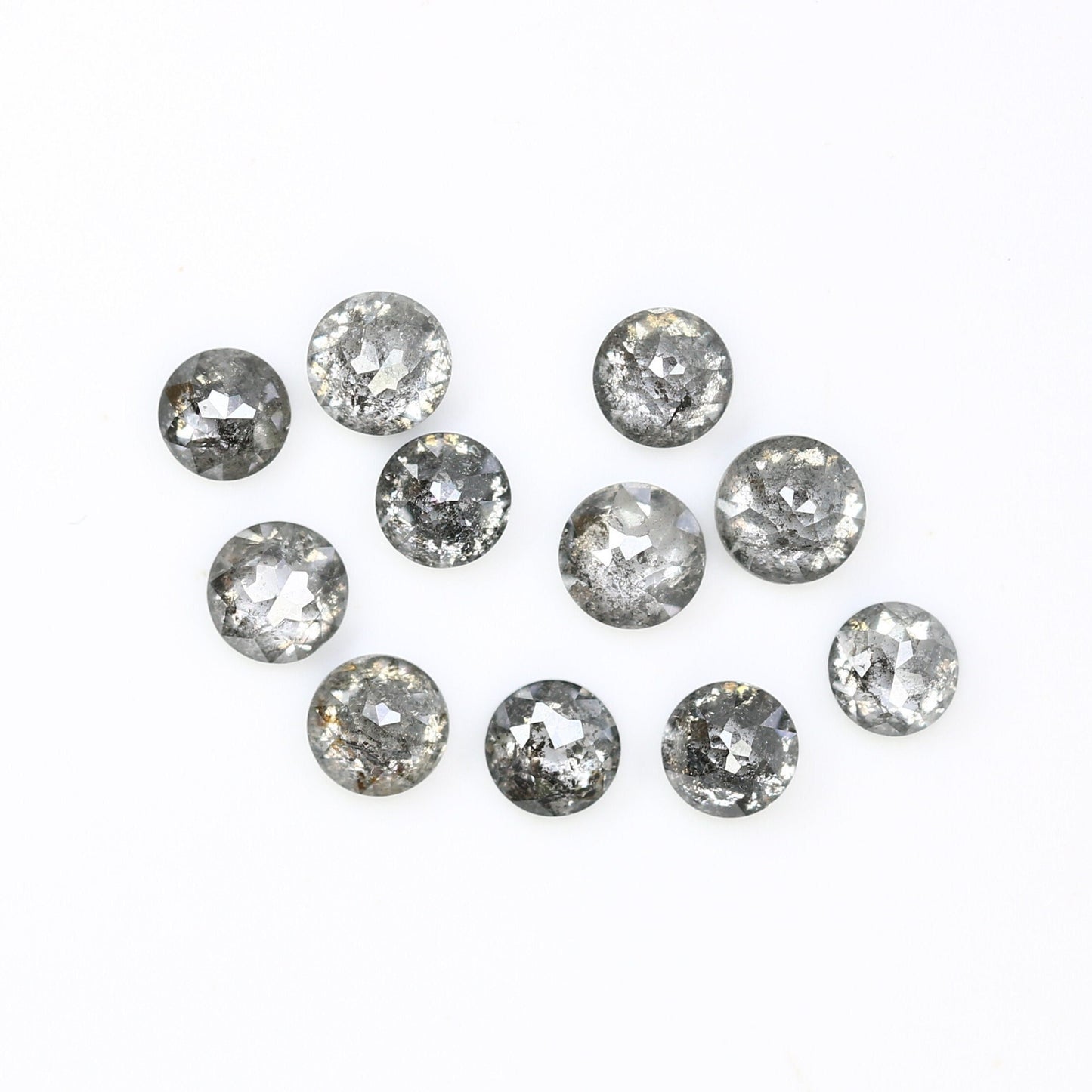 1.24 CT Salt And Pepper Rose Cut Round Diamond For Wedding Ring ll Birthday Gift ll Anniversary Gift ll Engagement Gift ll Wedding Gift