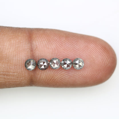 1.07 CT Salt And Pepper Rose Cut Round Galaxy Diamond For Engagement Jewelry ll Wedding Gift ll Anniversary Gift ll BIrthday Gift Diamonds