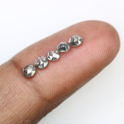 1.07 CT Salt And Pepper Rose Cut Round Galaxy Diamond For Engagement Jewelry ll Wedding Gift ll Anniversary Gift ll BIrthday Gift Diamonds