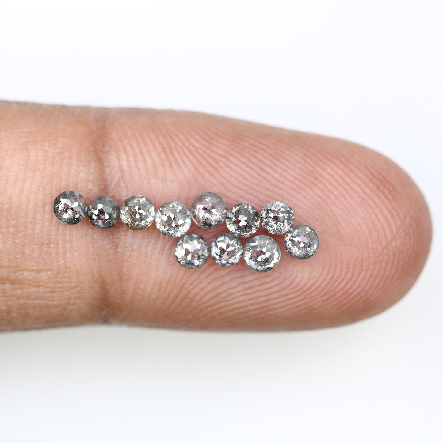 1.24 CT Salt And Pepper Rose Cut Round Diamond For Wedding Ring ll Birthday Gift ll Anniversary Gift ll Engagement Gift ll Wedding Gift