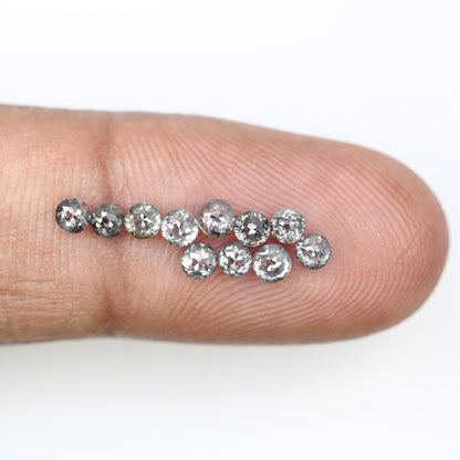 1.24 CT Salt And Pepper Rose Cut Round Diamond For Wedding Ring ll Birthday Gift ll Anniversary Gift ll Engagement Gift ll Wedding Gift