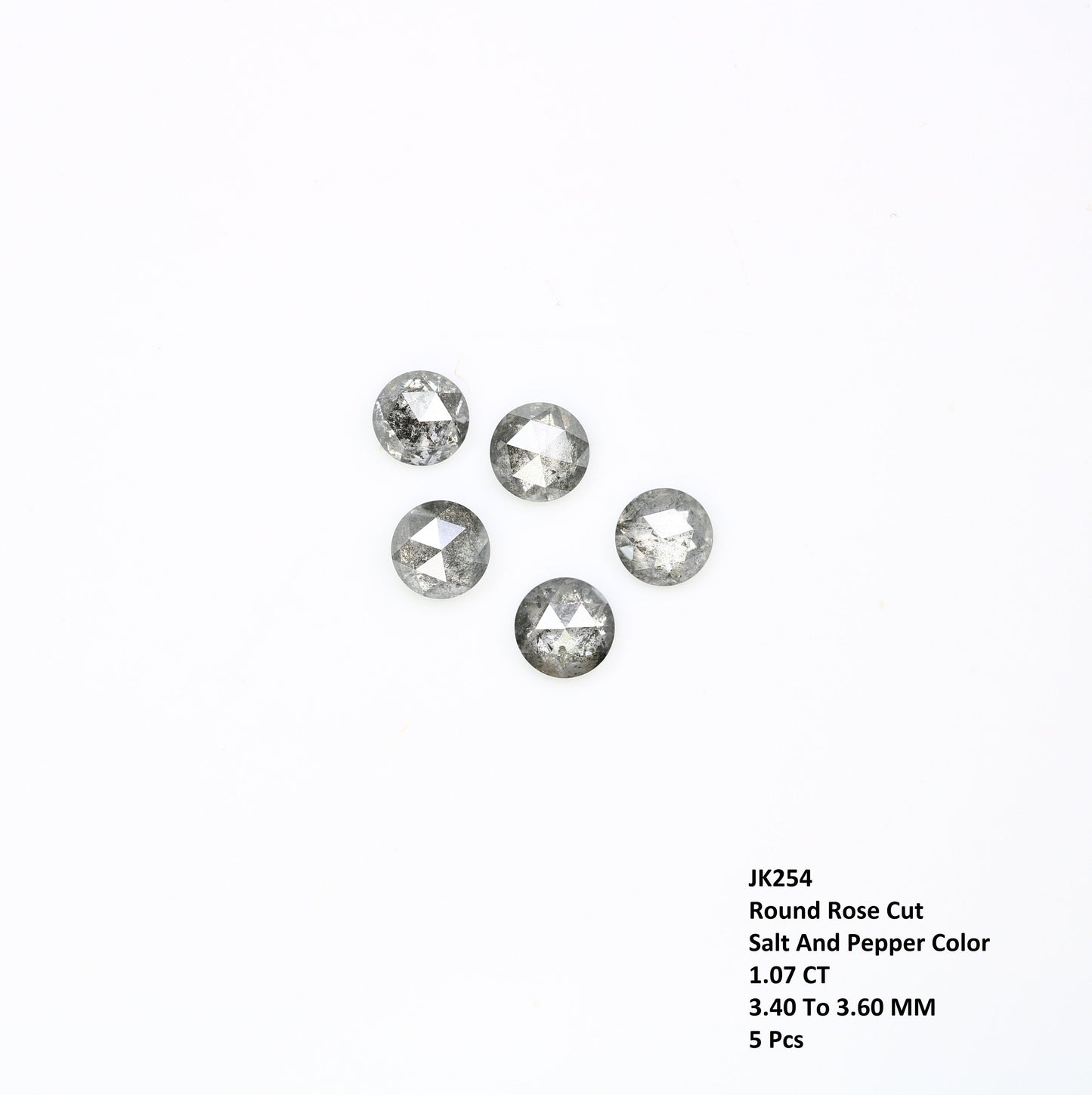 1.07 CT Salt And Pepper Rose Cut Round Galaxy Diamond For Engagement Jewelry ll Wedding Gift ll Anniversary Gift ll BIrthday Gift Diamonds