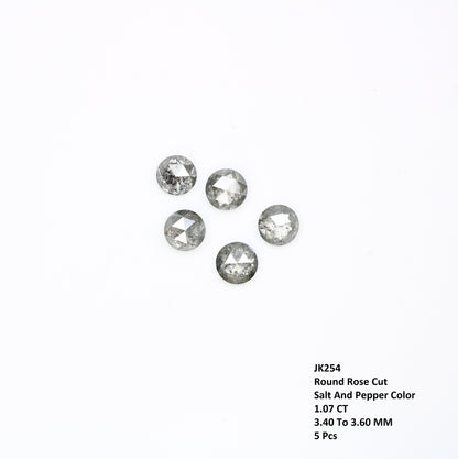 1.07 CT Salt And Pepper Rose Cut Round Galaxy Diamond For Engagement Jewelry ll Wedding Gift ll Anniversary Gift ll BIrthday Gift Diamonds