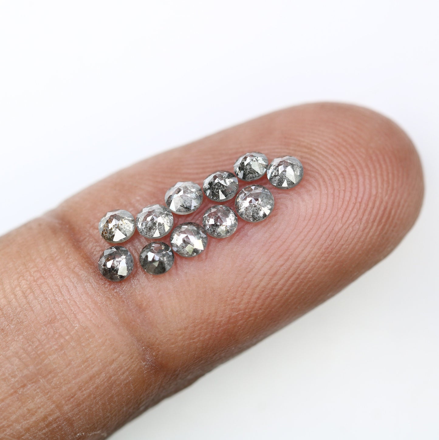 1.24 CT Salt And Pepper Rose Cut Round Diamond For Wedding Ring ll Birthday Gift ll Anniversary Gift ll Engagement Gift ll Wedding Gift