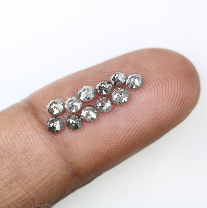 1.24 CT Salt And Pepper Rose Cut Round Diamond For Wedding Ring ll Birthday Gift ll Anniversary Gift ll Engagement Gift ll Wedding Gift