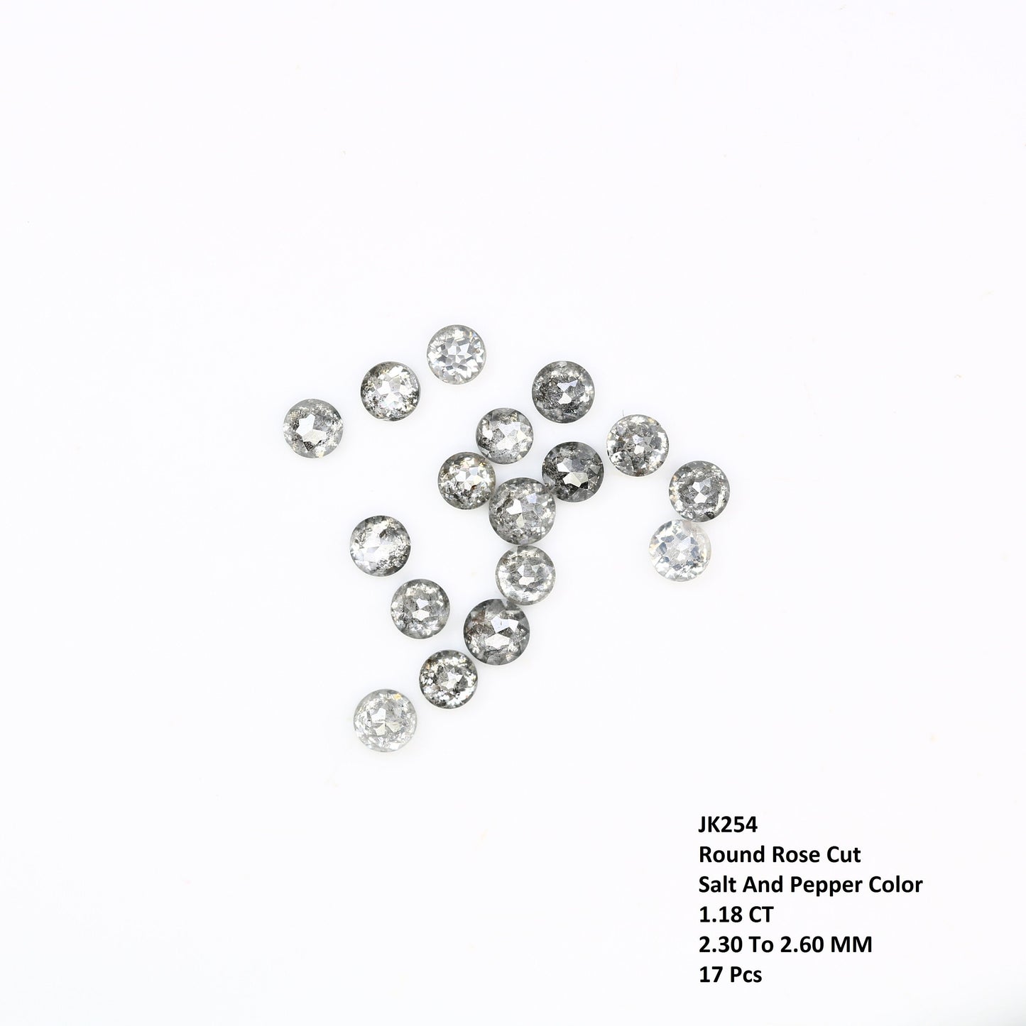 1.18 CT Salt And Pepper Round Rose Cut Diamond For Engagement Bracelet ll Gift For Girlfriend ll Gift For Mother ll Gift For Wife Diamonds