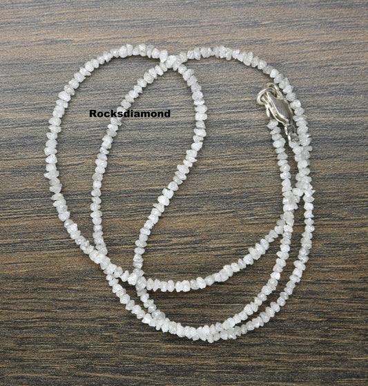 Natural Raw Rough Diamond Beads | One-of-a-Kind Art Deco Retro Jewelry | Unique Vintage Crystal Necklaces  Handmade Craft Supplies for Women