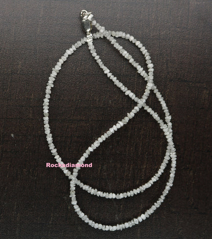 Natural Raw Rough Diamond Beads | One-of-a-Kind Art Deco Retro Jewelry | Unique Vintage Crystal Necklaces  Handmade Craft Supplies for Women