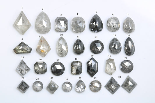 Lot of Salt and Pepper Diamonds | Mixed Cut Natural Loose Diamonds for Engagement & Wedding Rings | Unique Jewelry Gifts