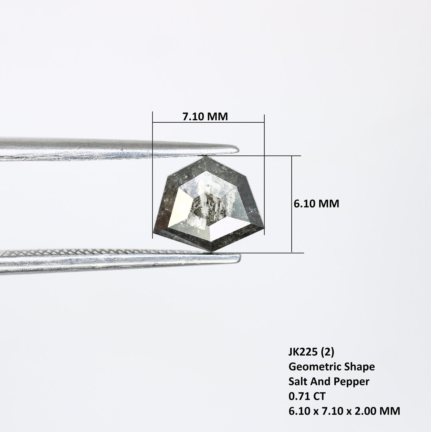 0.71 CT Salt and Pepper Natural Loose Diamond, Shield Cut for Handmade Necklace Pendant, Diamond Bracelet Engagement Gold Ring For Women