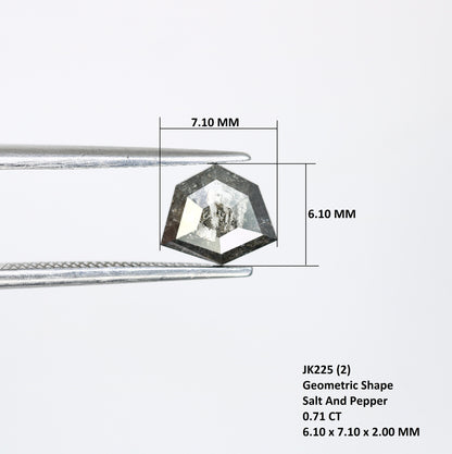 0.71 CT Salt and Pepper Natural Loose Diamond, Shield Cut for Handmade Necklace Pendant, Diamond Bracelet Engagement Gold Ring For Women