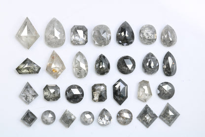 Lot of Salt and Pepper Diamonds | Mixed Cut Natural Loose Diamonds for Engagement & Wedding Rings | Unique Jewelry Gifts