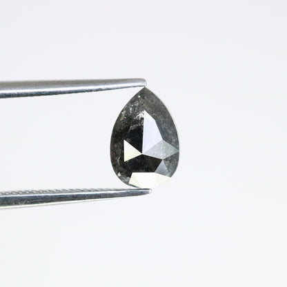 1.44 CT Pear Cut Salt & Pepper Diamond | Unique Engagement Ring Gem | Artisan Crafted Wedding Ring