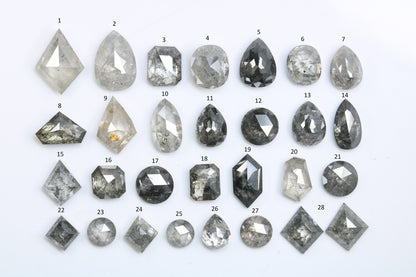 Lot of Salt and Pepper Diamonds | Mixed Cut Natural Loose Diamonds for Engagement & Wedding Rings | Unique Jewelry Gifts