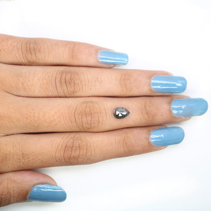 1.44 CT Pear Cut Salt & Pepper Diamond | Unique Engagement Ring Gem | Artisan Crafted Wedding Ring