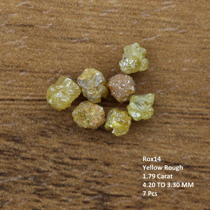 1.79 Ct Yellow Natural African diamond - raw diamond chunks - Salt and Pepper Diamond - For Uncut Diamond Gold Ring - Special Gift