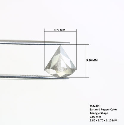 2.05 CT Antique Triangle Shape Rustic Salt And Pepper Fancy Diamond | Triangle Engagement Ring | Gift For Wife | Anniversary Gift Diamonds