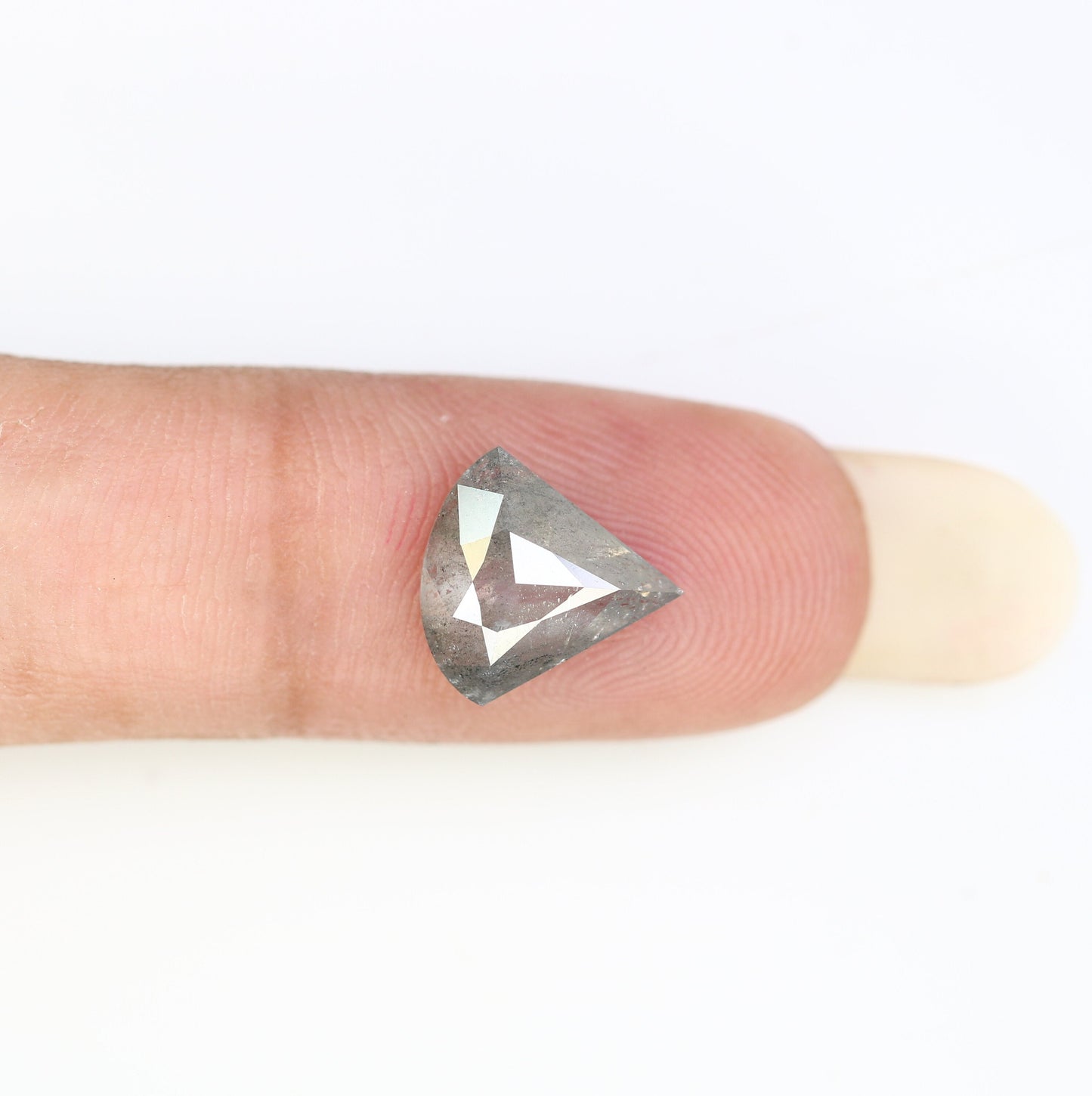 2.05 CT Antique Triangle Shape Rustic Salt And Pepper Fancy Diamond | Triangle Engagement Ring | Gift For Wife | Anniversary Gift Diamonds