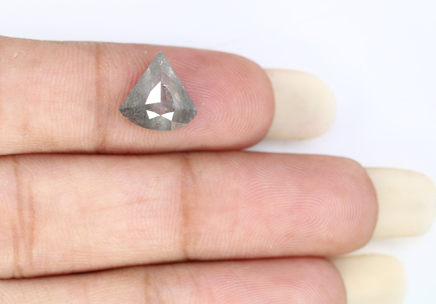2.05 CT Antique Triangle Shape Rustic Salt And Pepper Fancy Diamond | Triangle Engagement Ring | Gift For Wife | Anniversary Gift Diamonds