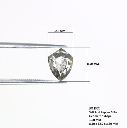 1.50 CT 8.50 MM Geometric Shape Salt And Pepper Diamond For Beautiful Jewelry | Unique Diamond | Antique Jewelry | Birthday Gift Diamonds