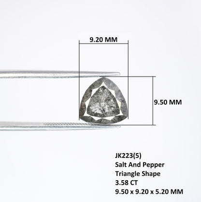 3.58 CT Triangle Shape Loose Salt And Pepper Galaxy Diamond For Wedding Band | Triangle Diamond Pendant | Gift For Her | Wedding Gift
