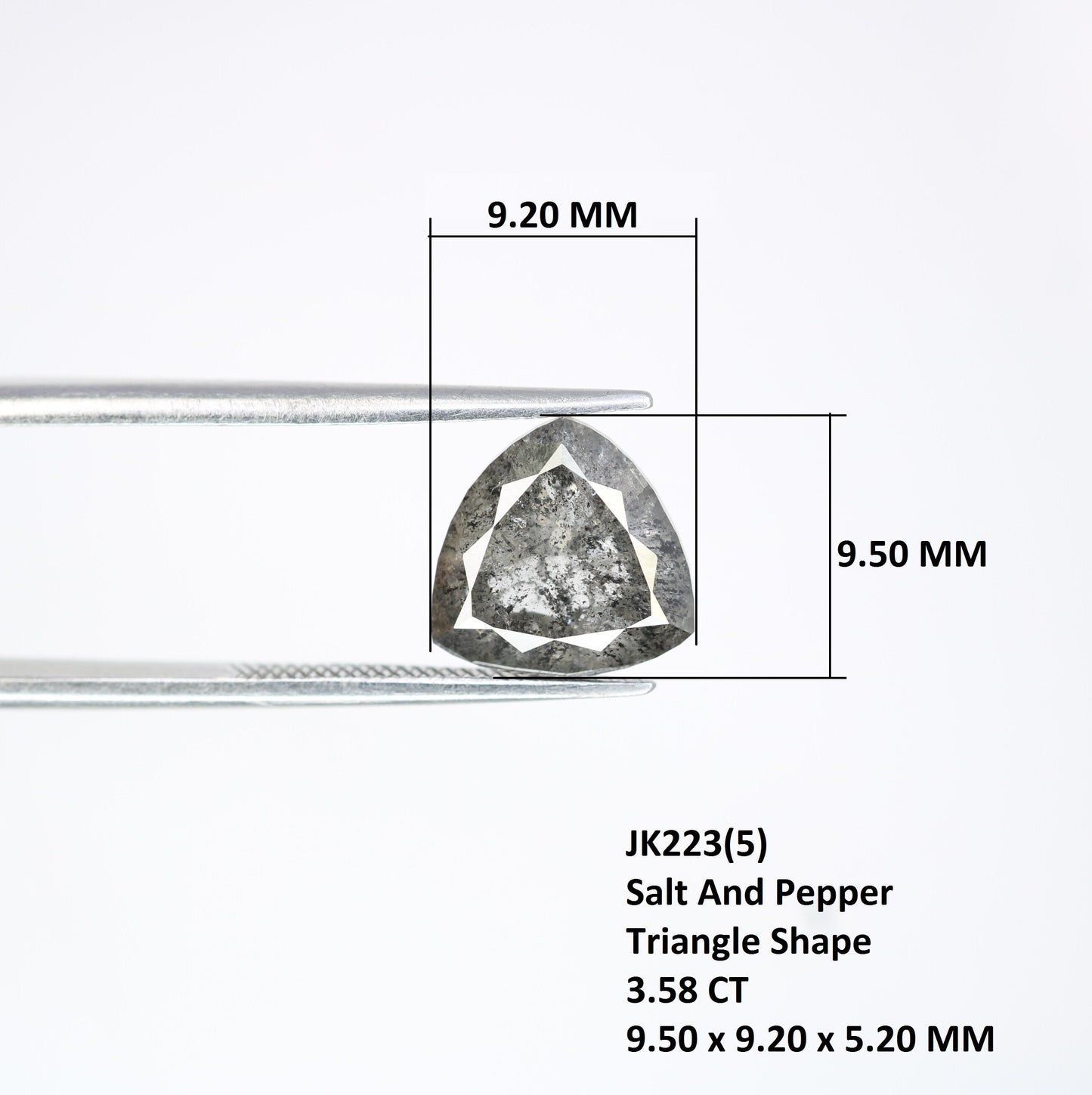 3.58 CT Triangle Shape Loose Salt And Pepper Galaxy Diamond For Wedding Band | Triangle Diamond Pendant | Gift For Her | Wedding Gift