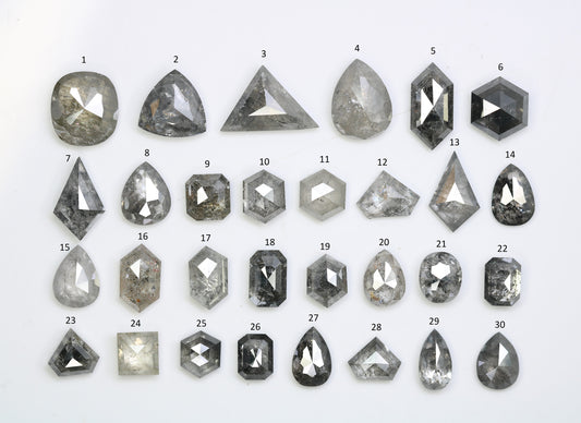 Natural Salt and Pepper Diamonds | Unique Loose Mixed Shape Gemstones | Affordable Fancy Cut Jewelry | Trending Engagement Rings for Sale