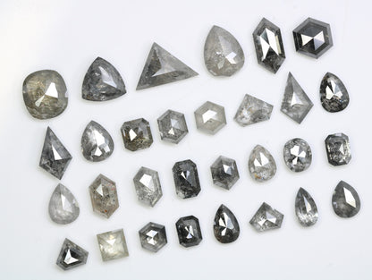 Natural Salt and Pepper Diamonds | Unique Loose Mixed Shape Gemstones | Affordable Fancy Cut Jewelry | Trending Engagement Rings for Sale