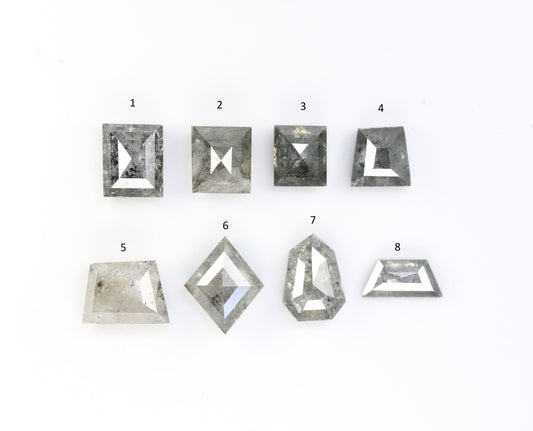 Natural Loose Salt and Pepper Diamonds | Unique Mixed Shape Gemstones for Jewelry | Affordable Fancy Cut Diamonds | Perfect Gift Ideas
