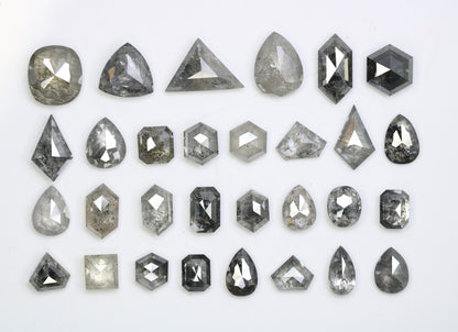Natural Salt and Pepper Diamonds | Unique Loose Mixed Shape Gemstones | Affordable Fancy Cut Jewelry | Trending Engagement Rings for Sale