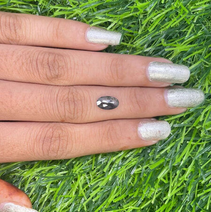 1.01 CT 8.90 mm Loose Oval Natural Salt and Pepper Diamond - Unique Promise Ring & Oval Galaxy Diamond on Sale for Custom Jewelry Designs