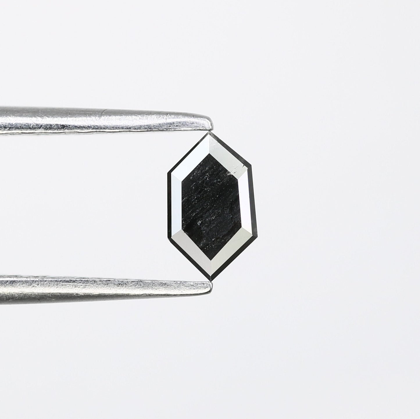 0.32 CT Hexagon Cut Salt and Pepper Diamond - Natural Hexagon Diamond - Salt and Pepper Ring - Gift for Wifey - Gift for mother - jewelry