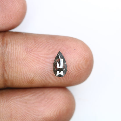 0.57 CT Loose Pear Shape Natural Salt and Pepper Galaxy Diamond for Wedding Ring | Customizable Design | Trusted Etsy Seller Sale