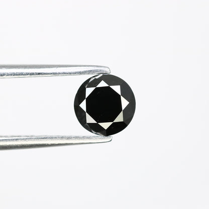 0.65 CT Round Brilliant Cut Fancy Black Diamond | 5.00 mm Antique Gemstone for Wedding Bands | Stunning Black Round Diamond