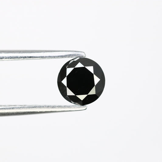 0.65 CT Round Brilliant Cut Fancy Black Diamond | 5.00 mm Antique Gemstone for Wedding Bands | Stunning Black Round Diamond