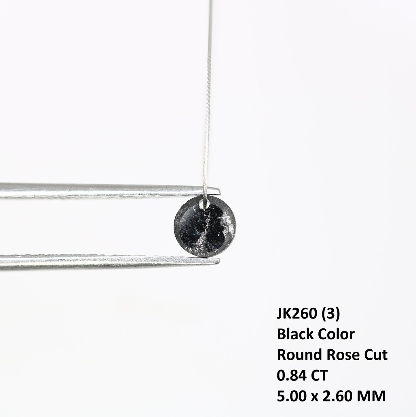 0.84 CT 5.00 MM Fancy Black Round Rose Cut Beads Diamond For Proposal Ring | Customize Bracelet | Diamond Necklace | Black Statement Jewelry