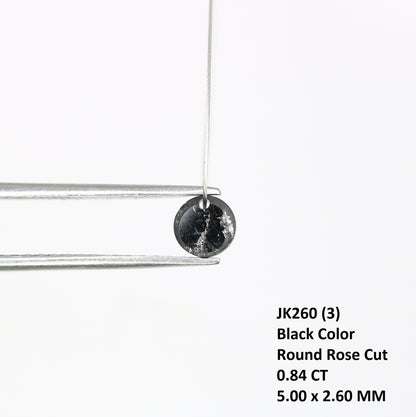 0.84 CT 5.00 MM Fancy Black Round Rose Cut Beads Diamond For Proposal Ring | Customize Bracelet | Diamond Necklace | Black Statement Jewelry