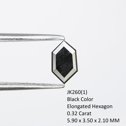 0.32 CT Hexagon Cut Salt and Pepper Diamond - Natural Hexagon Diamond - Salt and Pepper Ring - Gift for Wifey - Gift for mother - jewelry