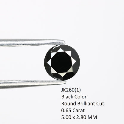 0.65 CT Round Brilliant Cut Fancy Black Diamond | 5.00 mm Antique Gemstone for Wedding Bands | Stunning Black Round Diamond