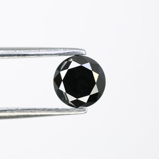 0.69 CT 5.00 mm Fancy Black Round Brilliant Cut Loose Diamond | Perfect for Engagement Rings | Stunning Diamond | Halloween Special Sale