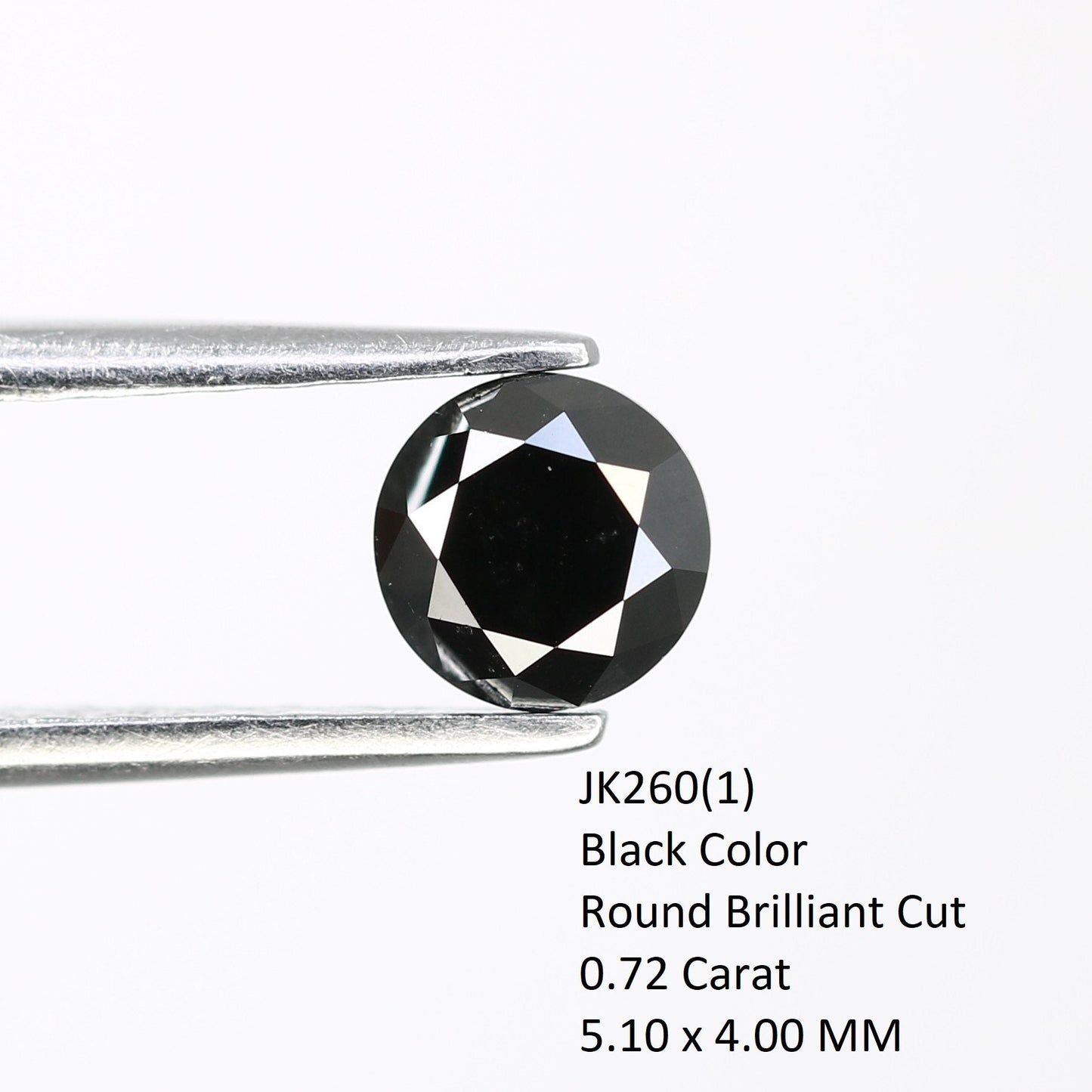 0.72 CT Loose Round Brilliant Cut Fancy Black Beautiful Diamond For Wedding Ring | Round Diamond Ring | Diamond Earring | Black Pendant