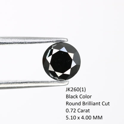 0.72 CT Loose Round Brilliant Cut Fancy Black Beautiful Diamond For Wedding Ring | Round Diamond Ring | Diamond Earring | Black Pendant